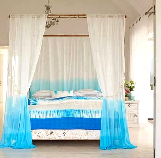 Add a Beachy Dyed Canopy to the Bed