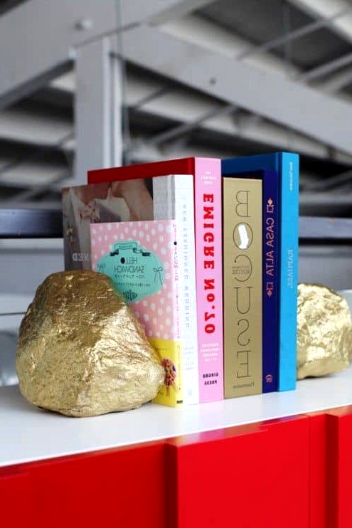 Gold-painted-bookends