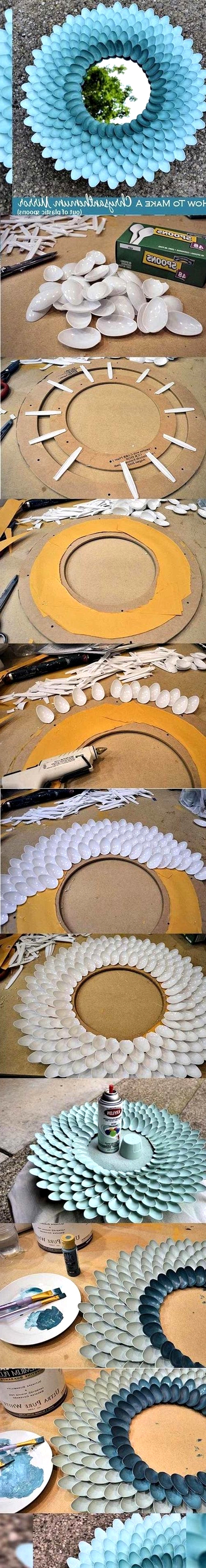 BUILD A CHRYSANTHEMUM MIRROR WITH PLASTIC SPOONS