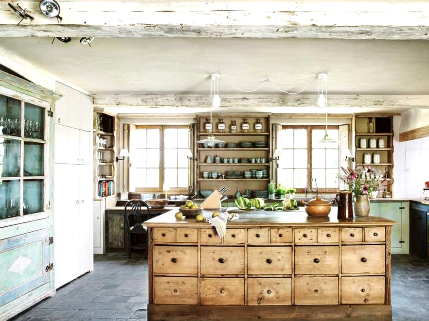 An Antique Kitchen Island