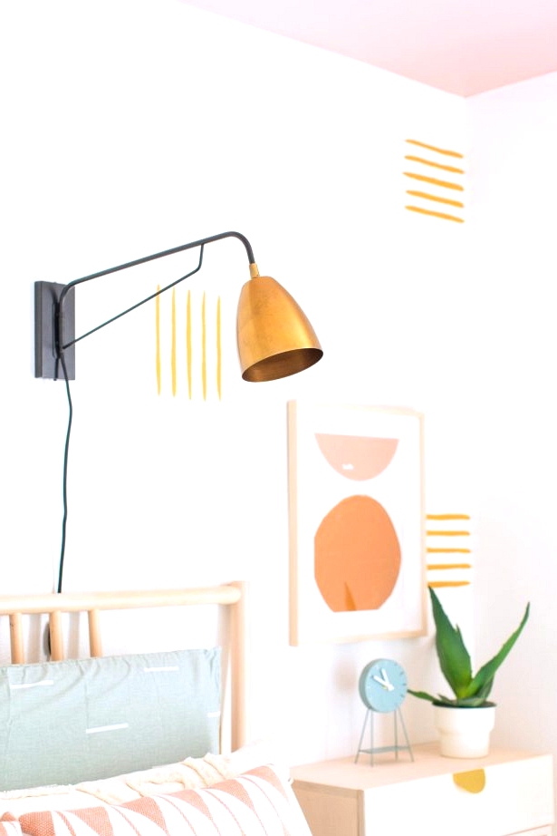 Do it yourself fun and bright accent wall