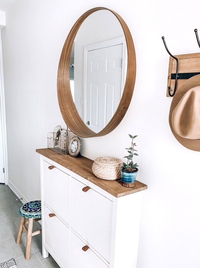 Chic IKEA hack for entryway shoe storage