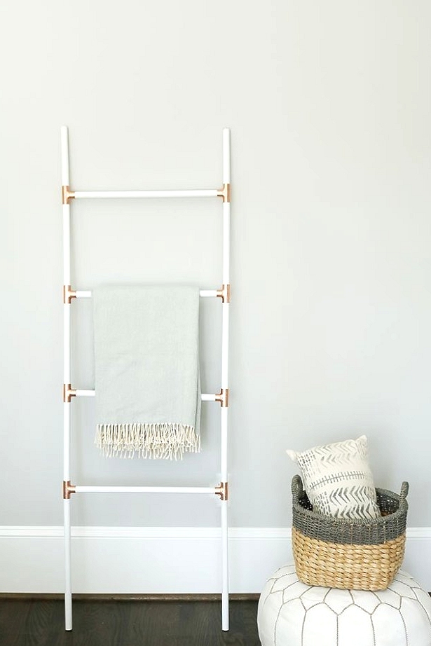DIY modern blanket ladder