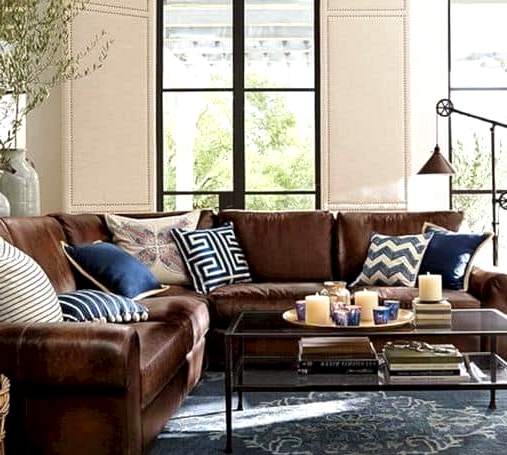 Navy Pairs Beautifully With Brown Couches