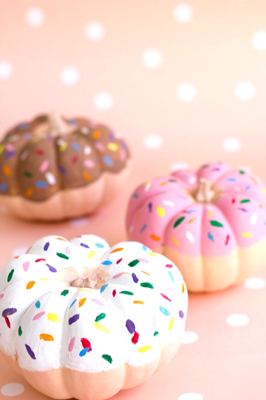 DIY donut painted pumpkin