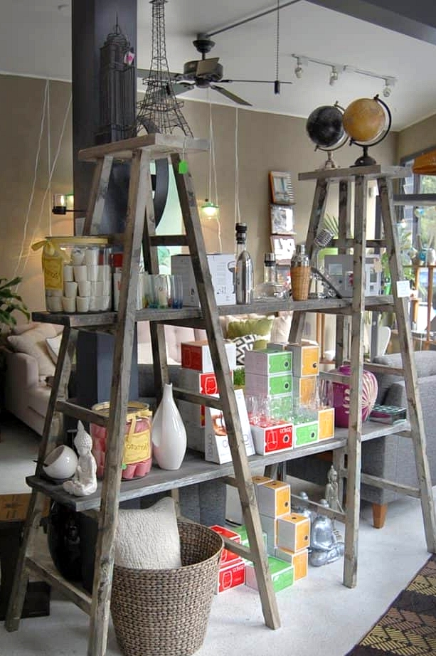 Use Two Ladders and Boards for a Bookcase