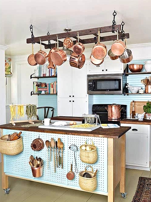 Hang It From the Kitchen Ceiling for a Pot Rack