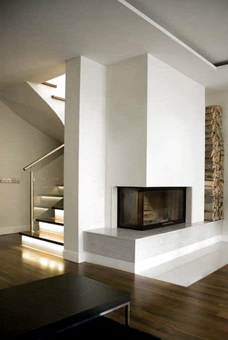 Minimalist Fireplace in the Living Room