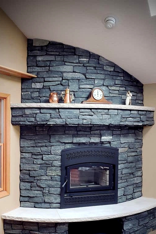 Elegant Thin Veneer Stone Corner Fireplace
