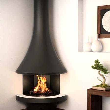 A Stylish and Minimalist Circular Fireplace