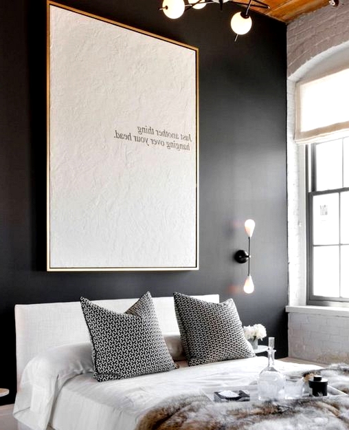 Black accent wall bedroom