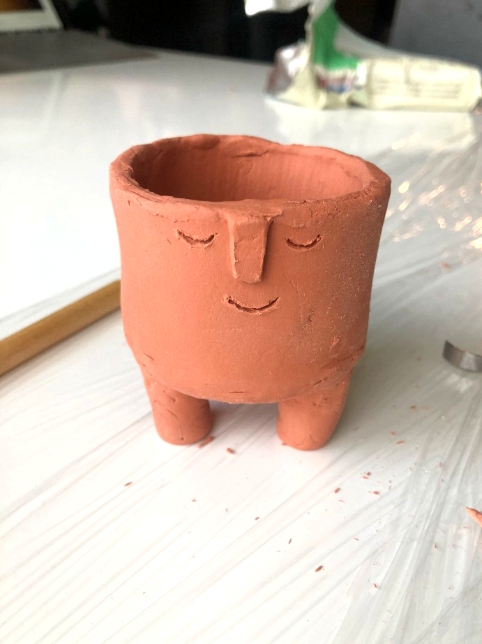 Boho face succulent pot