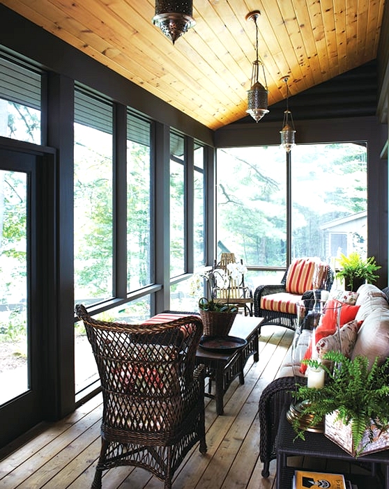 Paint the Walls Dark for an Intimate Porch