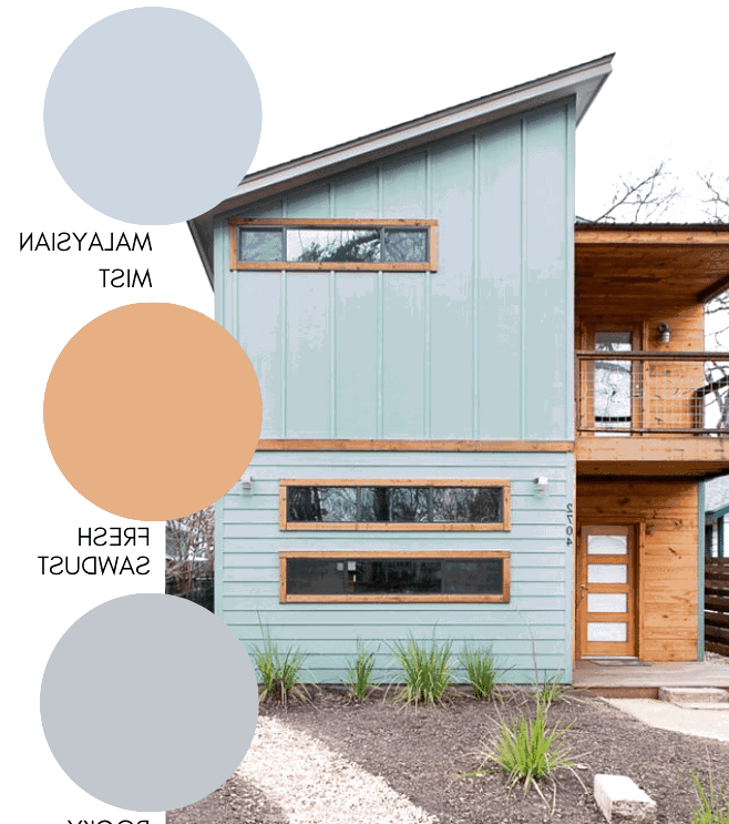 Modern exterior paint color with a mid century color combination