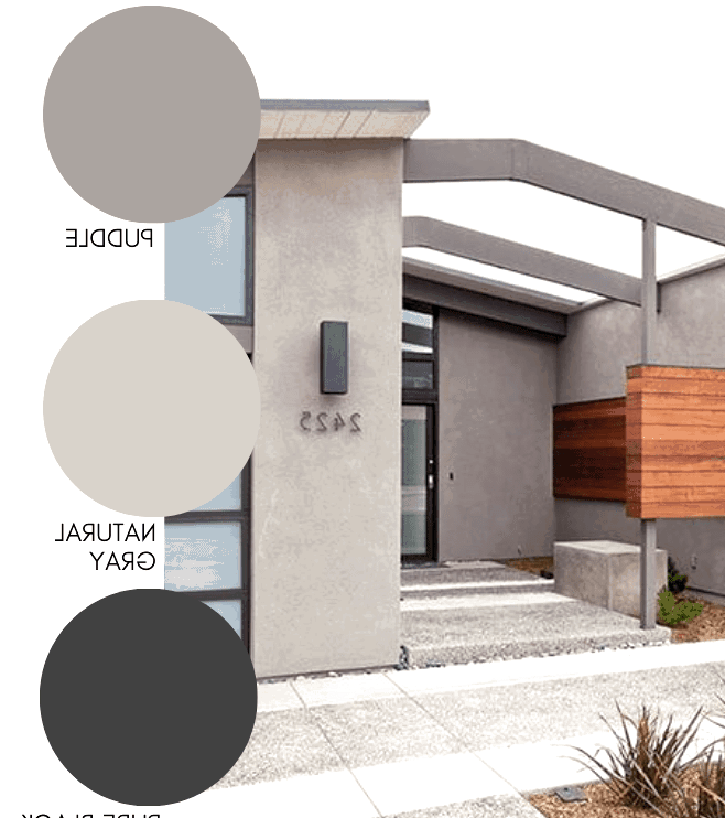 Modern concrete home exterior color scheme