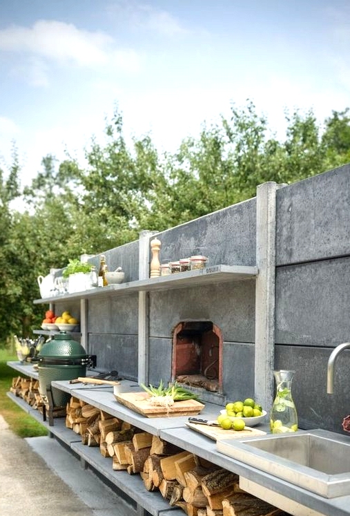 Concrete outdoor kitchen idea