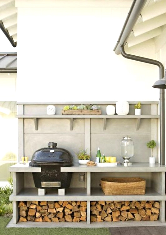 Mini outdoor BBQ kitchen idea