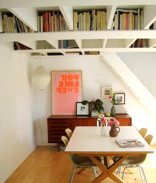 Get a Basement Ceiling That’s Also a Bookshelf
