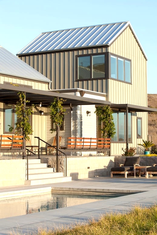 Look for Flat, Metal Awnings for a Modern Appearance