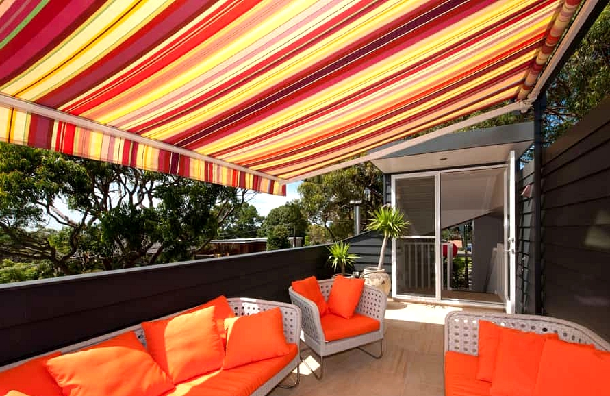 Get a 1970s Vibe with a Colorful and Striped Awning