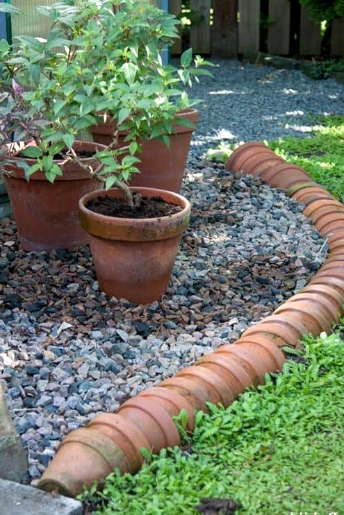 Create a Border of Stacked Terracotta Pots