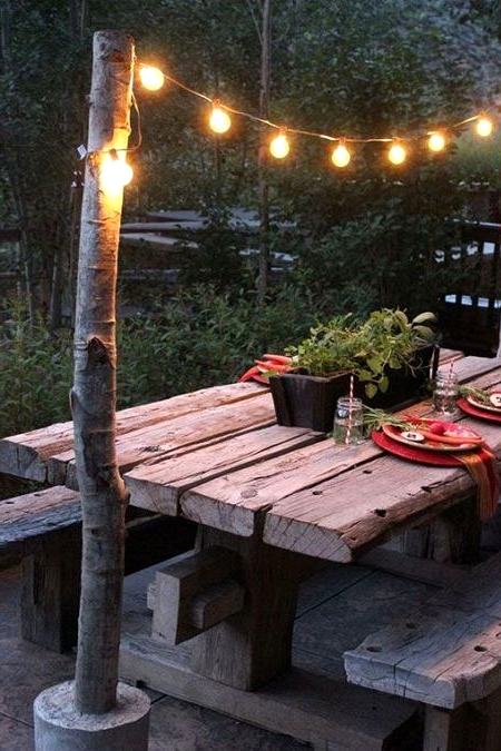 DIY Backyard lighting posts 