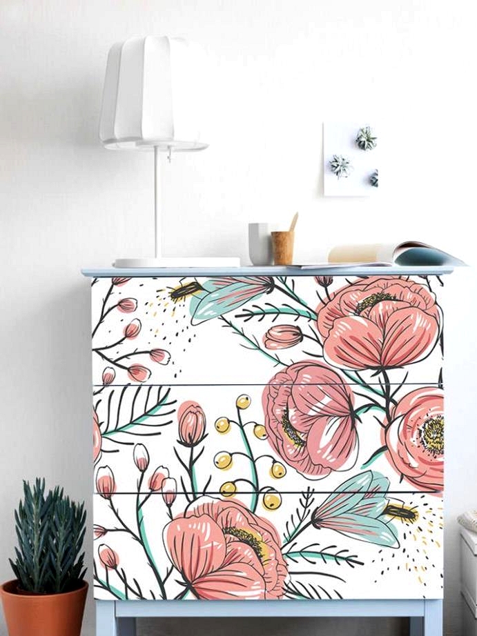 Add a colorful pop of pattern to your IKEA dresser with these reusable and removable stickers! 