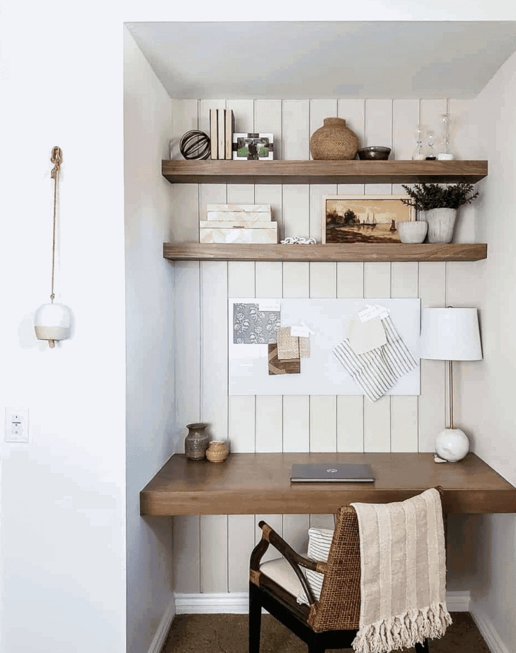 Turn that awkward nook you have into a functional home office! 
