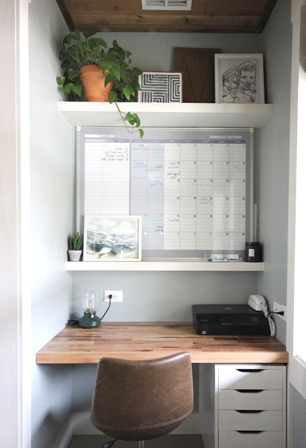 Mini DIY office with a large window. 