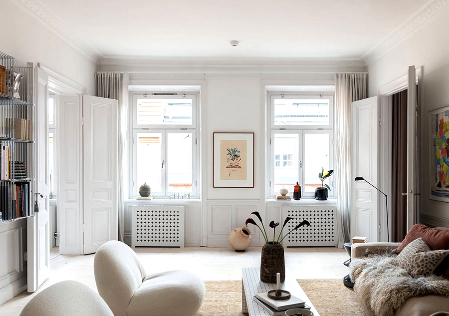 Delicate fashionable design in a traditional shell in Stockholm