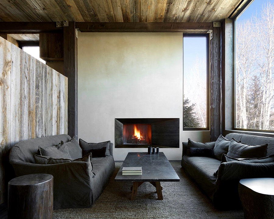 Fantastic thing about the pure and minimalism: trendy mountain house impressed by wabi-sabi