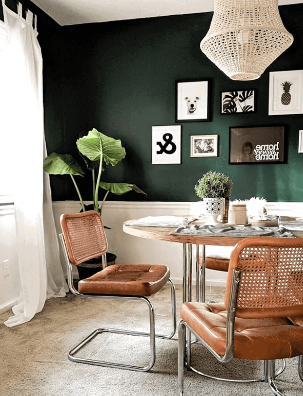 Trendy dark green painted accent wall ideas you'll want to try in your home. 
