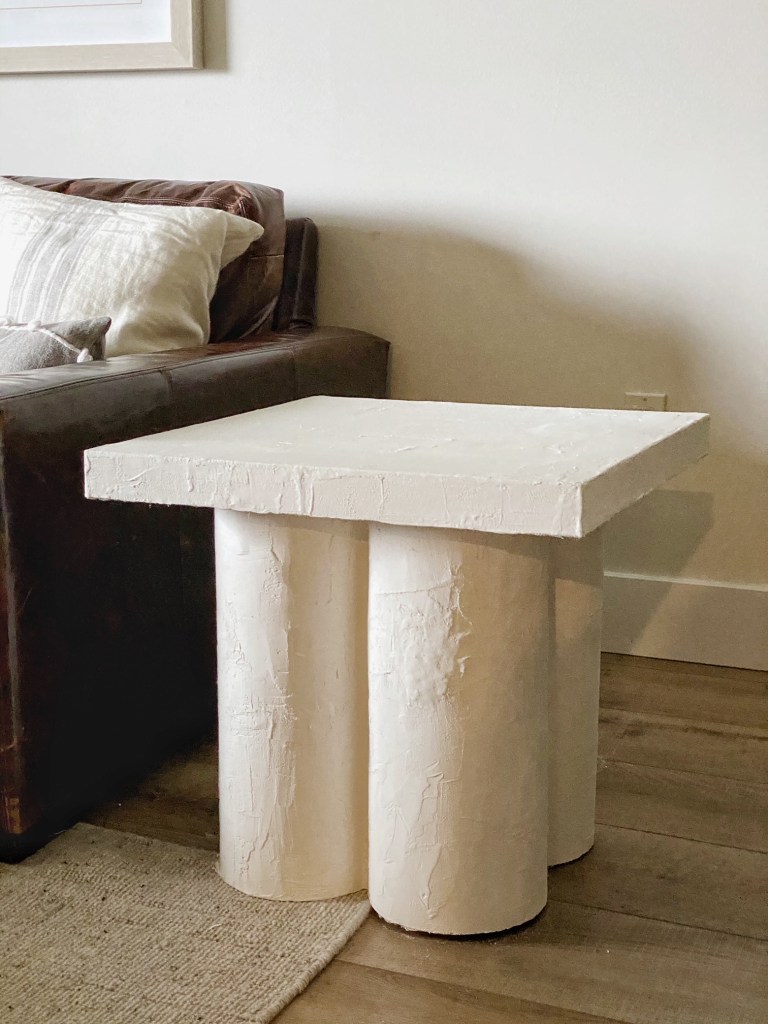 IKEA side table hack turns this Lack table into an iconic accent table. 