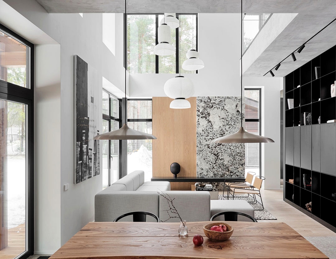 How to combine Scandinavian and Japanese motives in design of modern house in St. Petersburg (180 sqm)