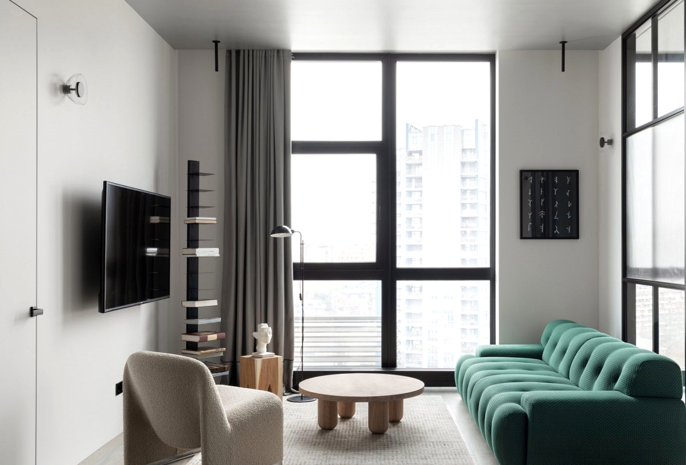 Fashionable minimalism in design of bachelor condominium in Kyiv (85 sqm)