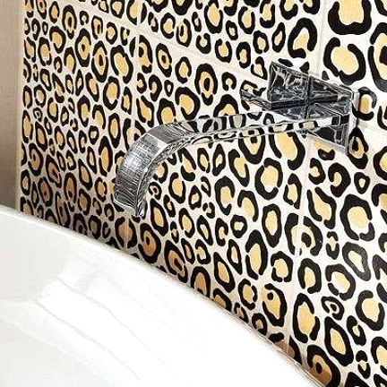 leopard print tiles are a unique solution for a modern bathroom, they will add a pretty print touch to the space making it unique