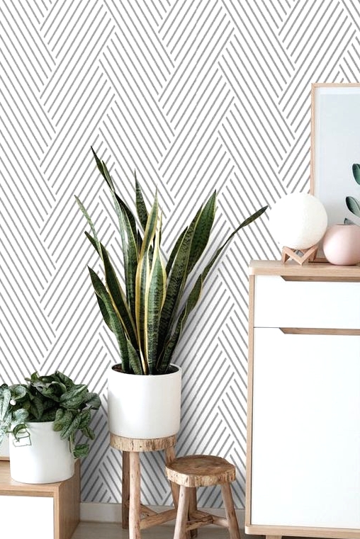 modern peel and stick wallaper with a geometric pattern is a great idea to decorate your home in modern style and give it a cool look