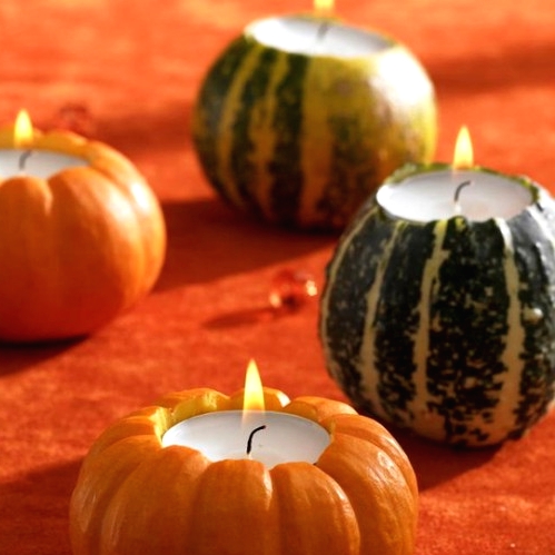 gourds turned into mini candleholders are amazing for decorating your space for fall or Thanksgiving and you can easily DIY them