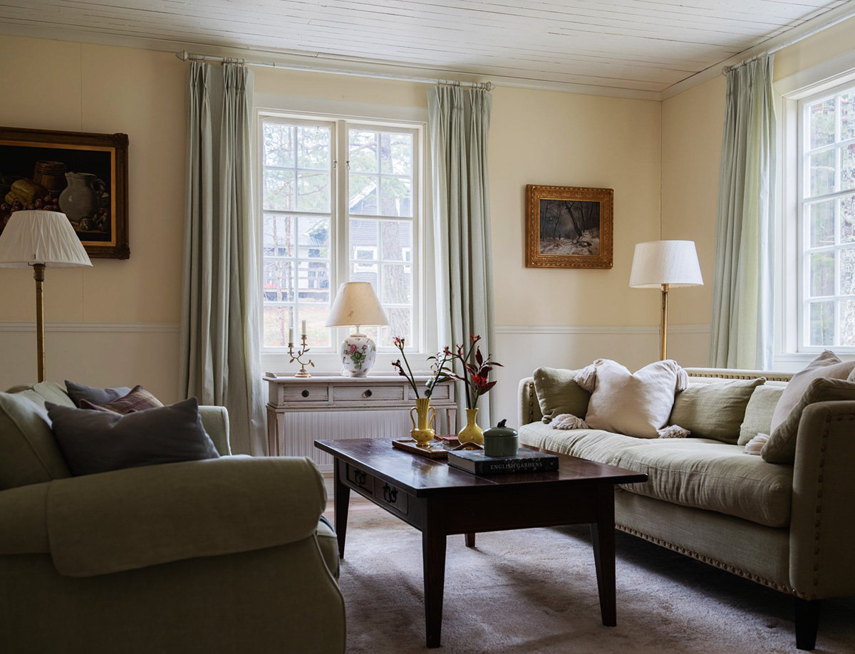 Serene Interiors of a Classic Swedish Cottage