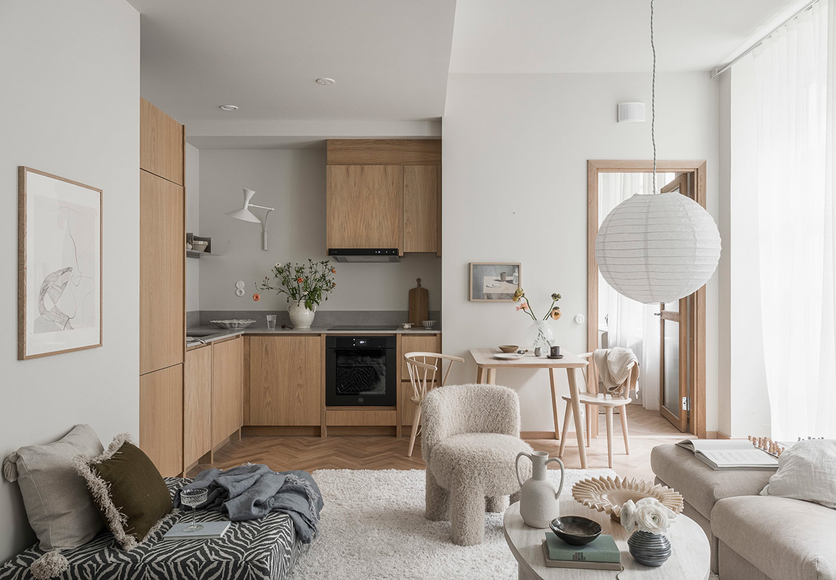 Chic and Organic Design of Gothenburg Apartment (56 sqm)