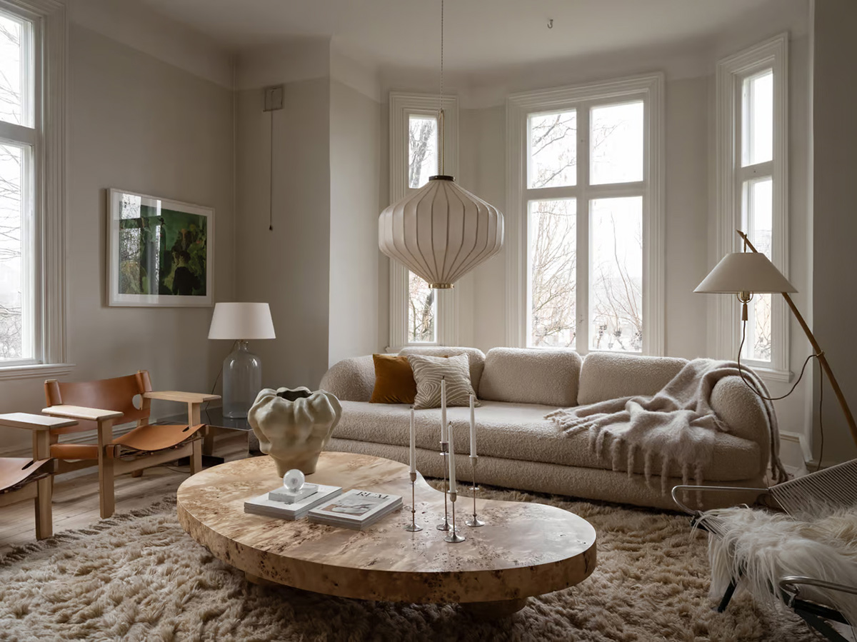 Elegant Modern Interiors of a Traditional Swedish Villa
