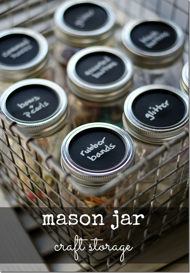 Chalkboard Painted Mason Jars Lids