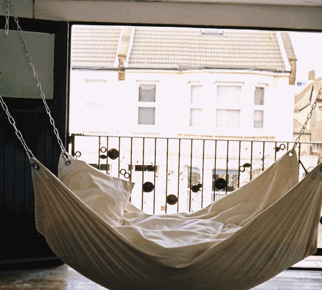 Easy DIY Hammock using just a drop cloth!