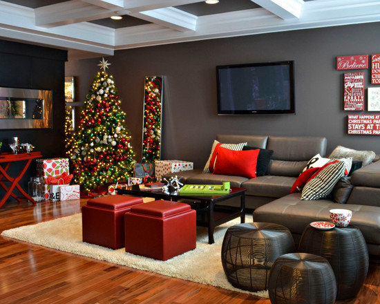 Contemporary living room design idea for christmas